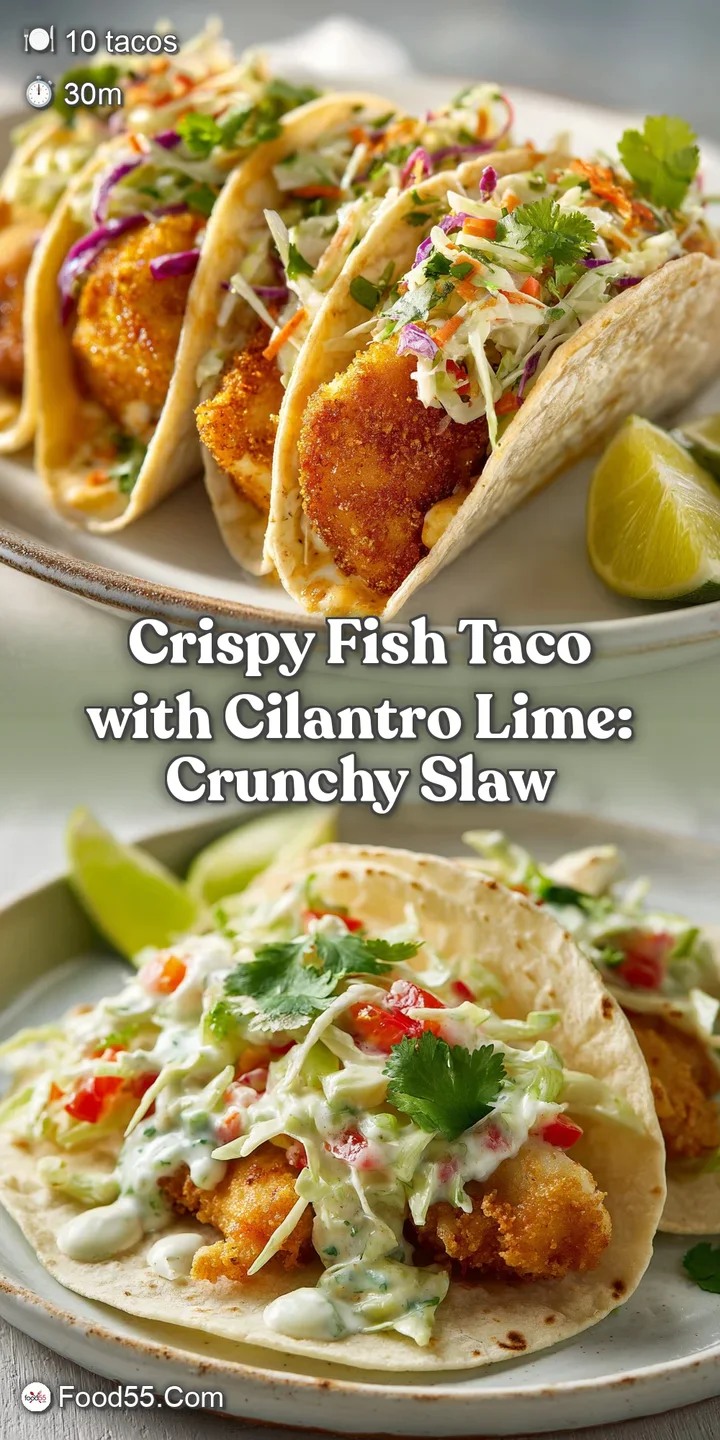 Close-up of a delicious fish taco. Crispy golden batter, flaky white fish, tangy cilantro lime dressing spilling from a wa...