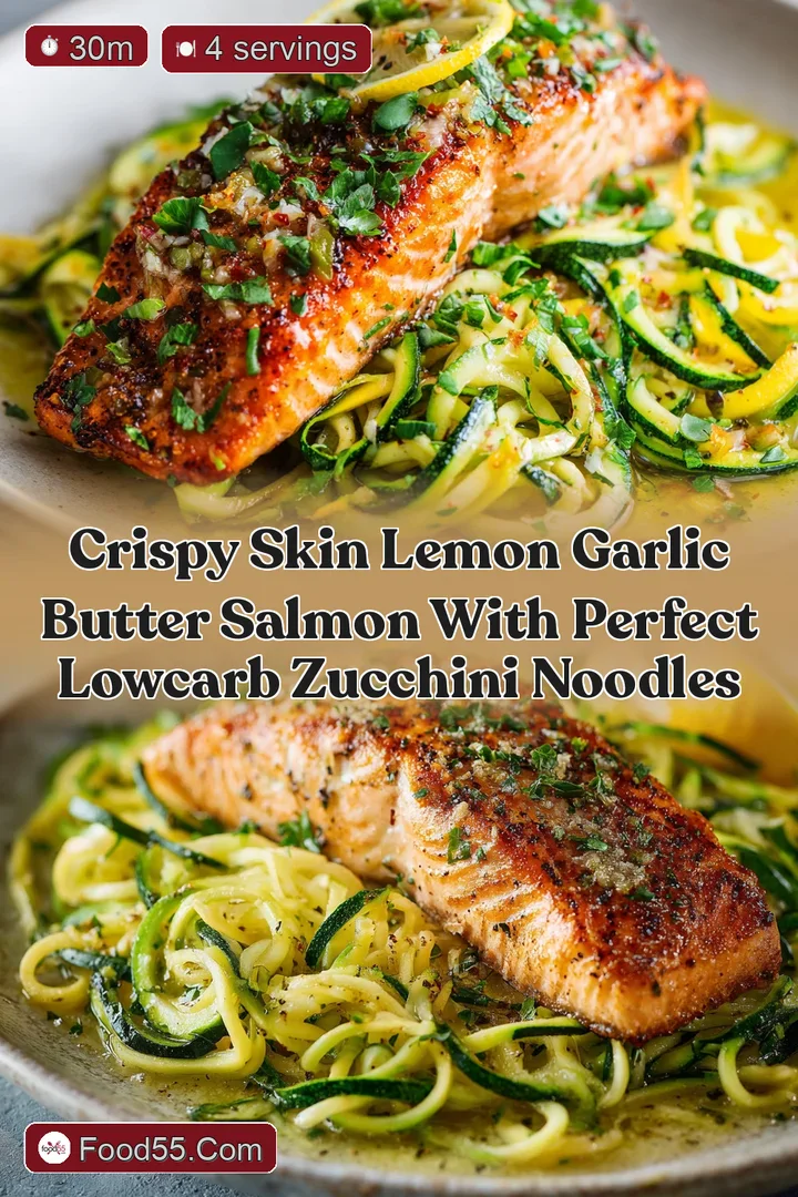 Crispy Skin Lemon Garlic Butter Salmon with Perfect LowCarb Zucchini Noodles