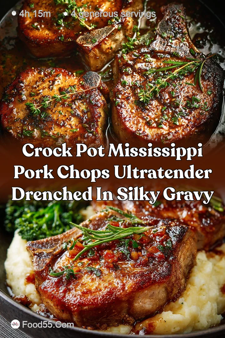 Crock Pot Mississippi Pork Chops UltraTender Drenched in Silky Gravy