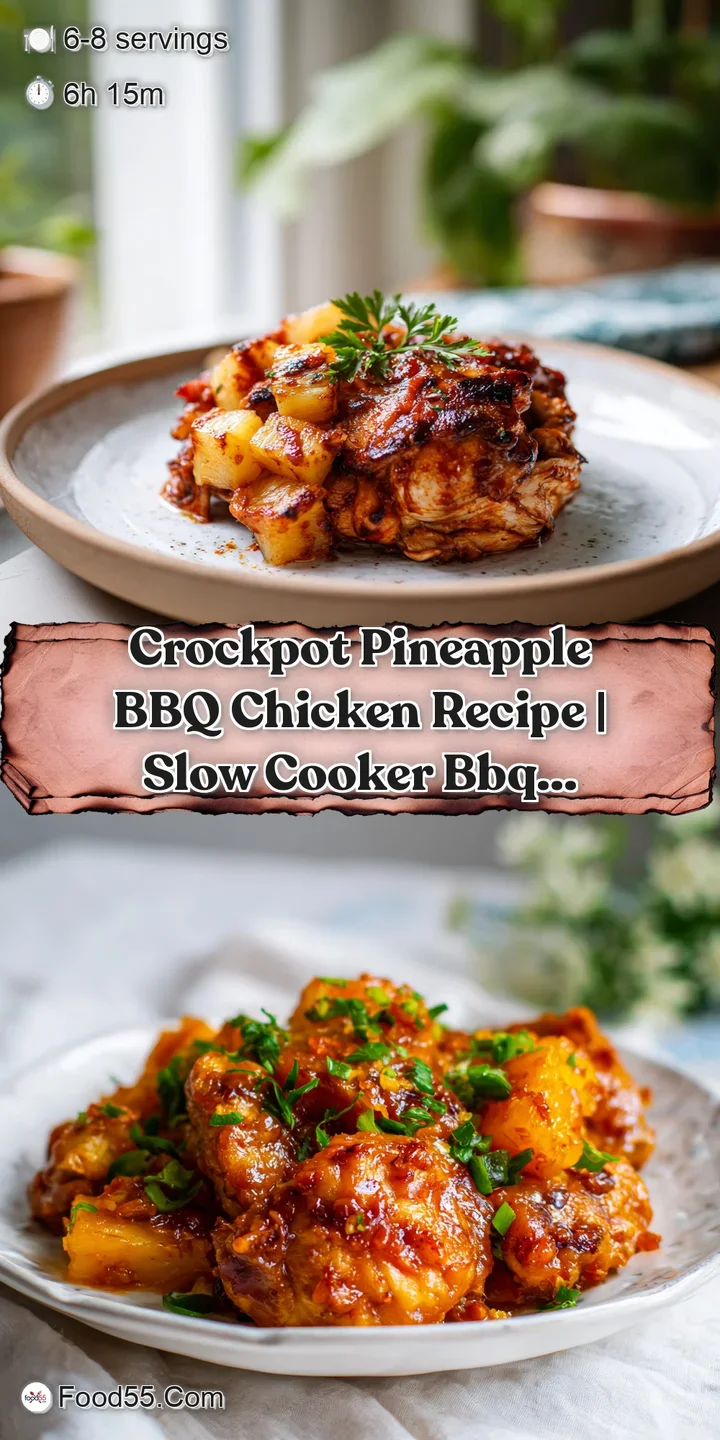 A close-up of succulent chicken strands dripping with a glossy, amber-toned pineapple BBQ sauce.