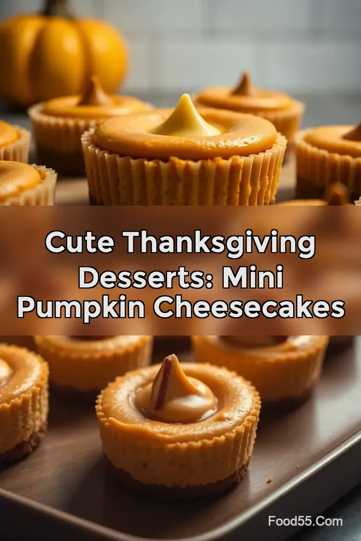 Cute Thanksgiving Desserts: Mini Pumpkin Cheesecakes : PIN FOR LATER Cute Thanksgiving Desserts: Mini Pumpkin Cheesecakes