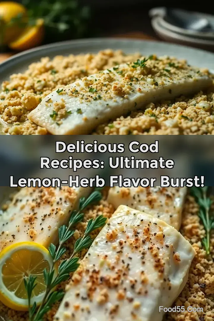 Delicious Cod Recipes: Ultimate Lemon-Herb Flavor Burst! : PIN FOR LATER Delicious Cod Recipes: Ultimate Lemon-Herb Flavor Burst!