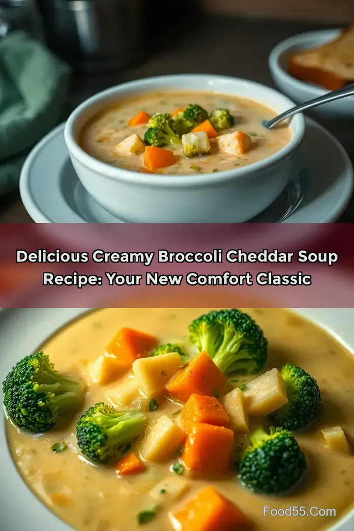 Delicious Creamy Broccoli Cheddar Soup Recipe: Your New Comfort Classic : PIN FOR LATER Delicious Creamy Broccoli Cheddar Soup Recipe: Your New Comfort Classic