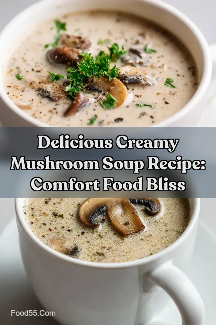 Delicious Creamy Mushroom Soup Recipe: Comfort Food Bliss : PIN FOR LATER Delicious Creamy Mushroom Soup Recipe: Comfort Food Bliss