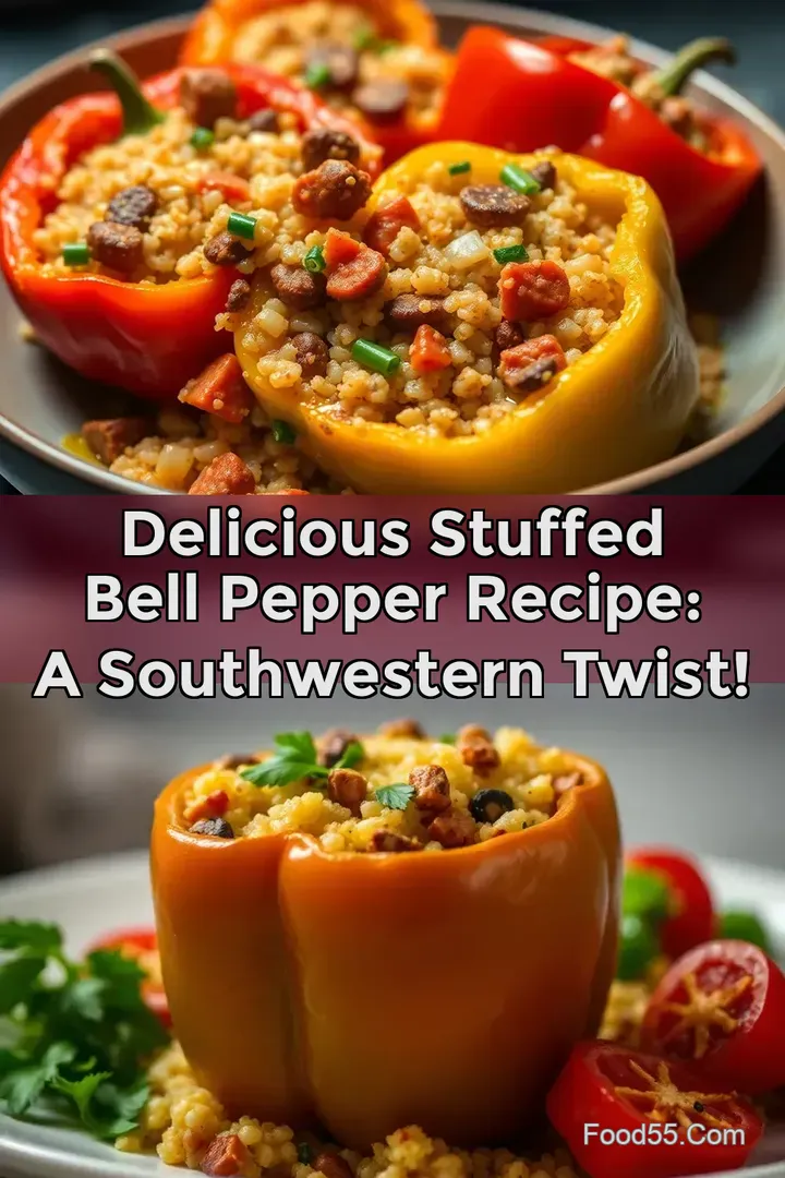 Delicious Stuffed Bell Pepper Recipe: A Southwestern Twist! : PIN FOR LATER Delicious Stuffed Bell Pepper Recipe: A Southwestern Twist!