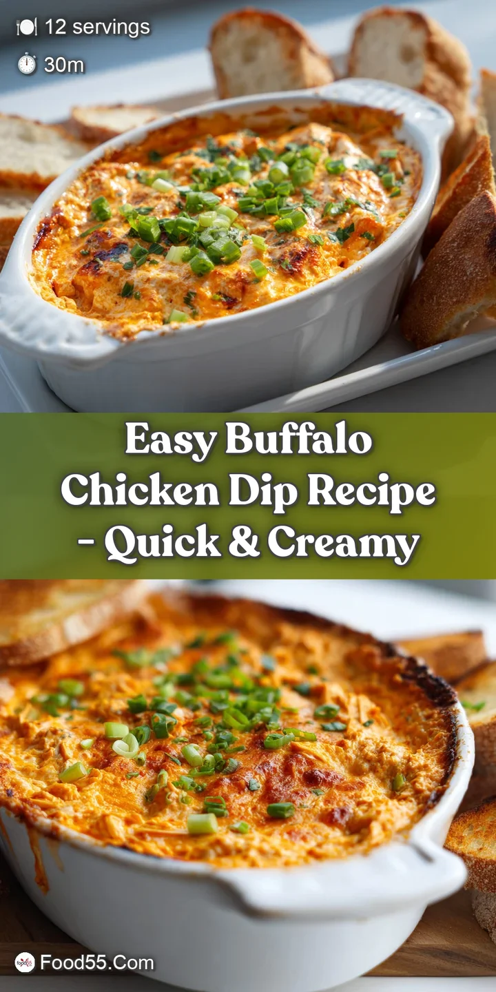 Close-up shot of buffalo chicken dip with melted cheddar. Hints of red pepper and bubbling texture showcase a creamy, spic...