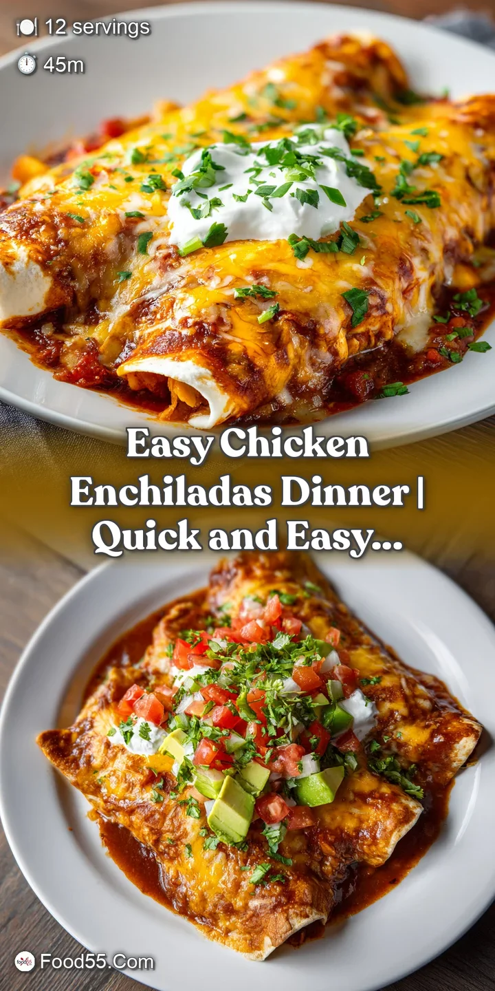 Close-up of a cheesy chicken enchilada with a glistening red sauce. Cilantro adds a pop of fresh green to the warm dish.