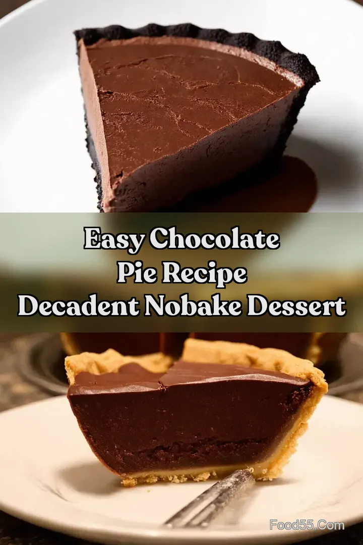 Easy Chocolate Pie Recipe Decadent NoBake Dessert