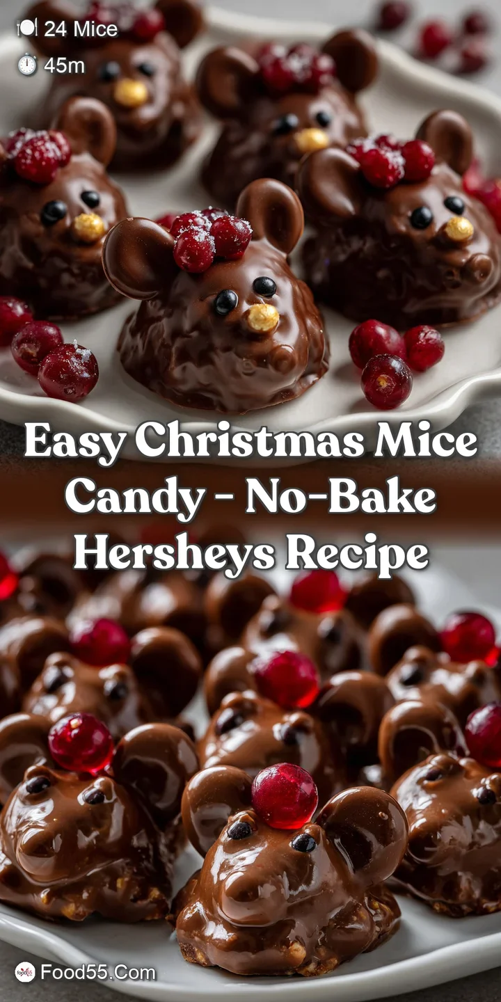 Easy Christmas Mice Candy - No-Bake Hersheys Recipe