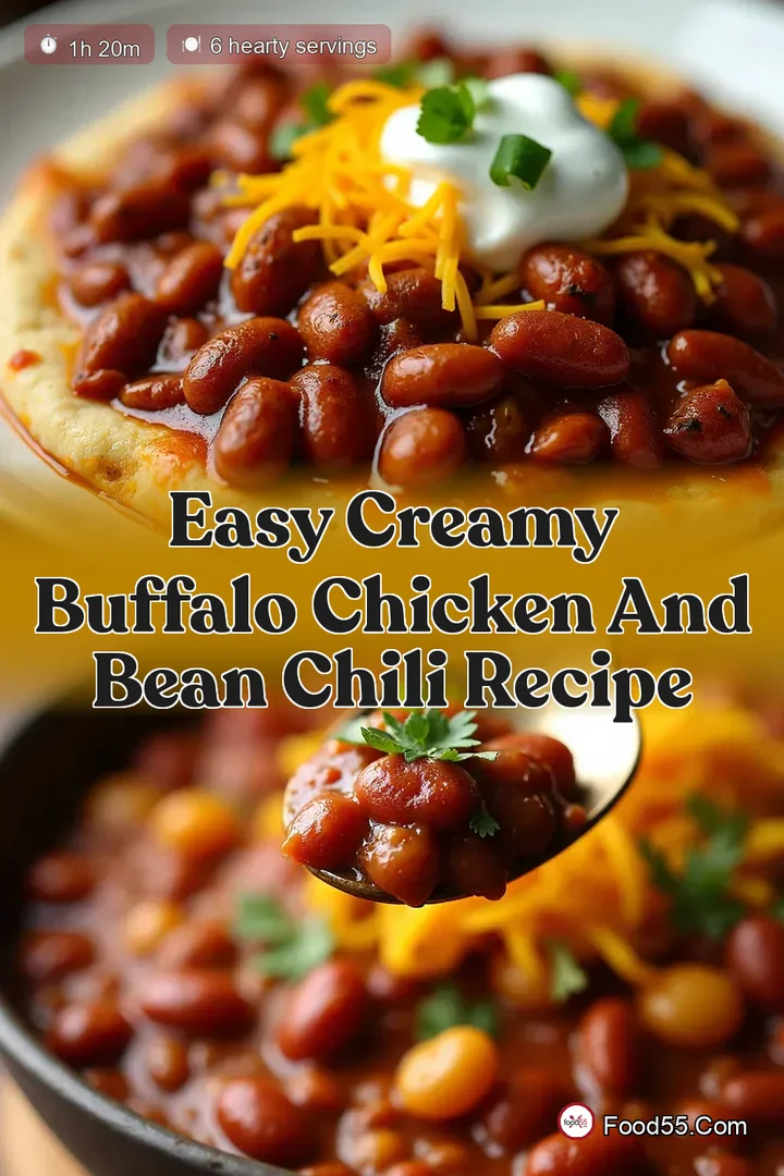 Easy Creamy Buffalo Chicken and Bean Chili Recipe