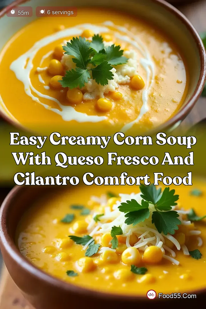 Easy Creamy Corn Soup with Queso Fresco and Cilantro Comfort Food