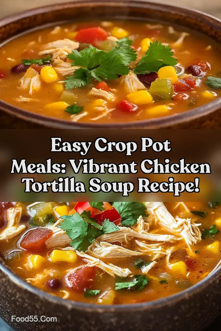 Easy Crop Pot Meals: Vibrant Chicken Tortilla Soup Recipe! : PIN FOR LATER Easy Crop Pot Meals: Vibrant Chicken Tortilla Soup Recipe!