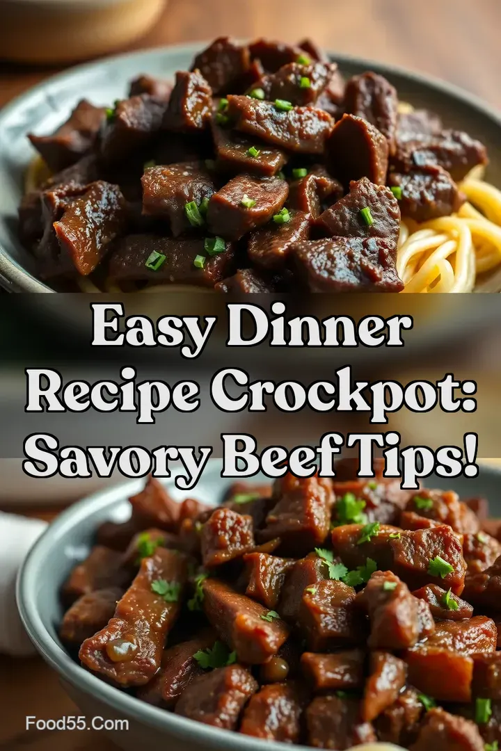 Easy Dinner Recipe Crockpot: Savory Beef Tips! : PIN FOR LATER Easy Dinner Recipe Crockpot: Savory Beef Tips!