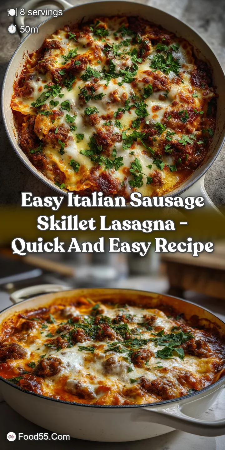 Easy Italian Sausage Skillet Lasagna - Quick and Easy Recipe