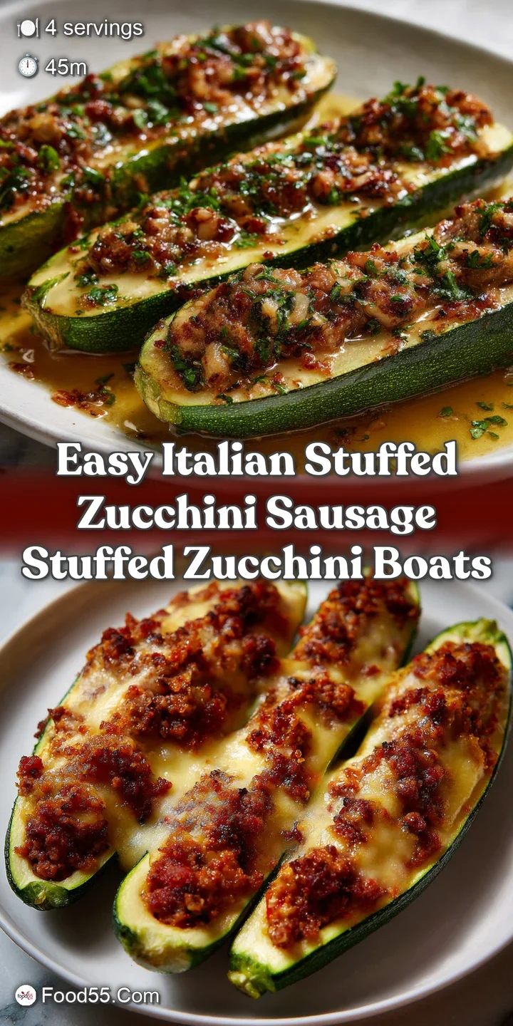Easy Italian Stuffed Zucchini Sausage Stuffed Zucchini Boats