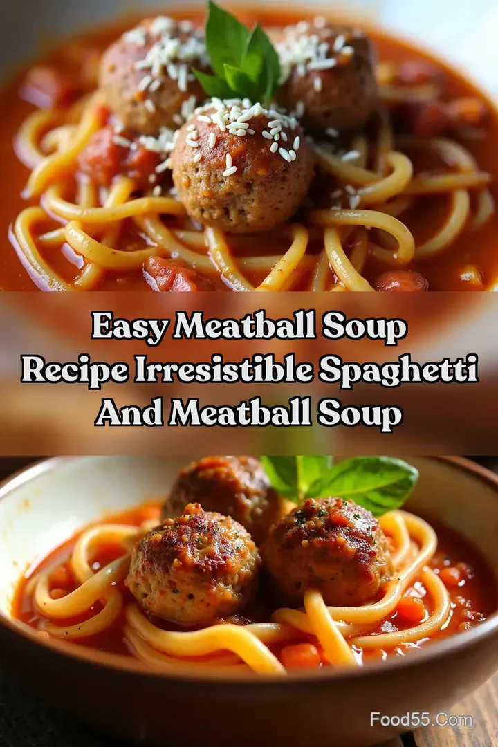 Easy Meatball Soup Recipe Irresistible Spaghetti and Meatball Soup