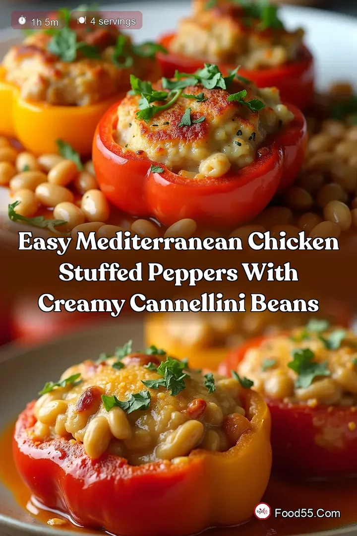 Easy Mediterranean Chicken Stuffed Peppers with Creamy Cannellini Beans