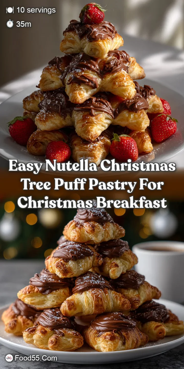 Easy Nutella Christmas Tree Puff Pastry for Christmas Breakfast
