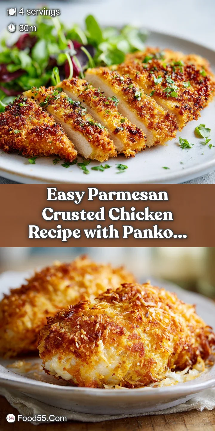 Close-up of a juicy, golden-crusted parmesan chicken, showing melted cheese and crispy breading detail.