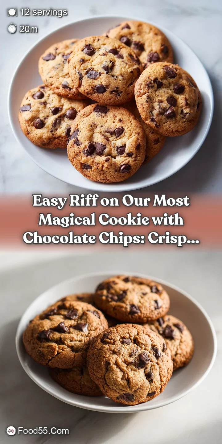 Close-up of a chocolate chip cookie showcasing the melted chocolate, crisp edges, and soft, chewy interior; a delightful, ...