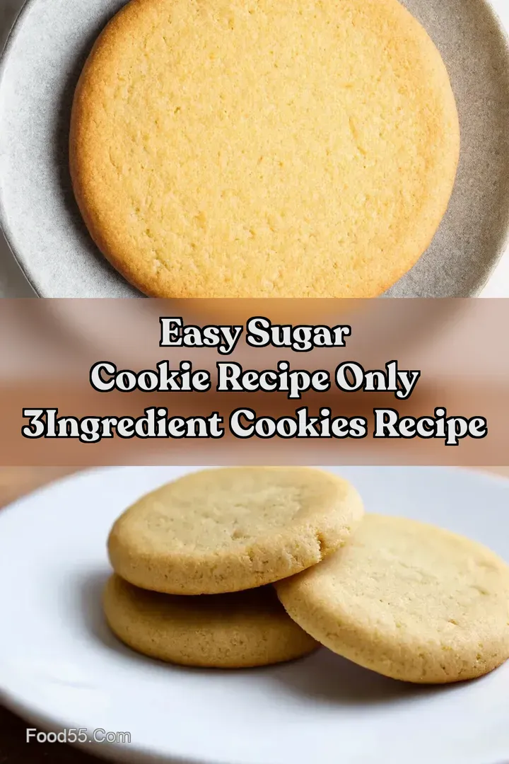 Easy Sugar Cookie Recipe only 3Ingredient Cookies Recipe