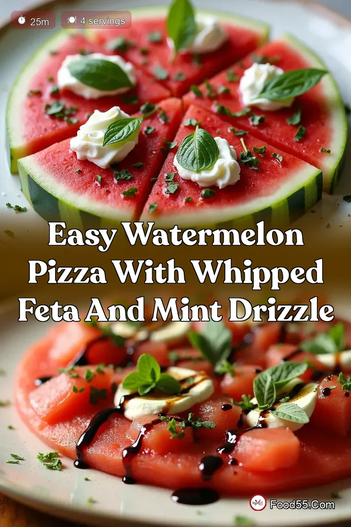 Easy Watermelon Pizza with Whipped Feta and Mint Drizzle