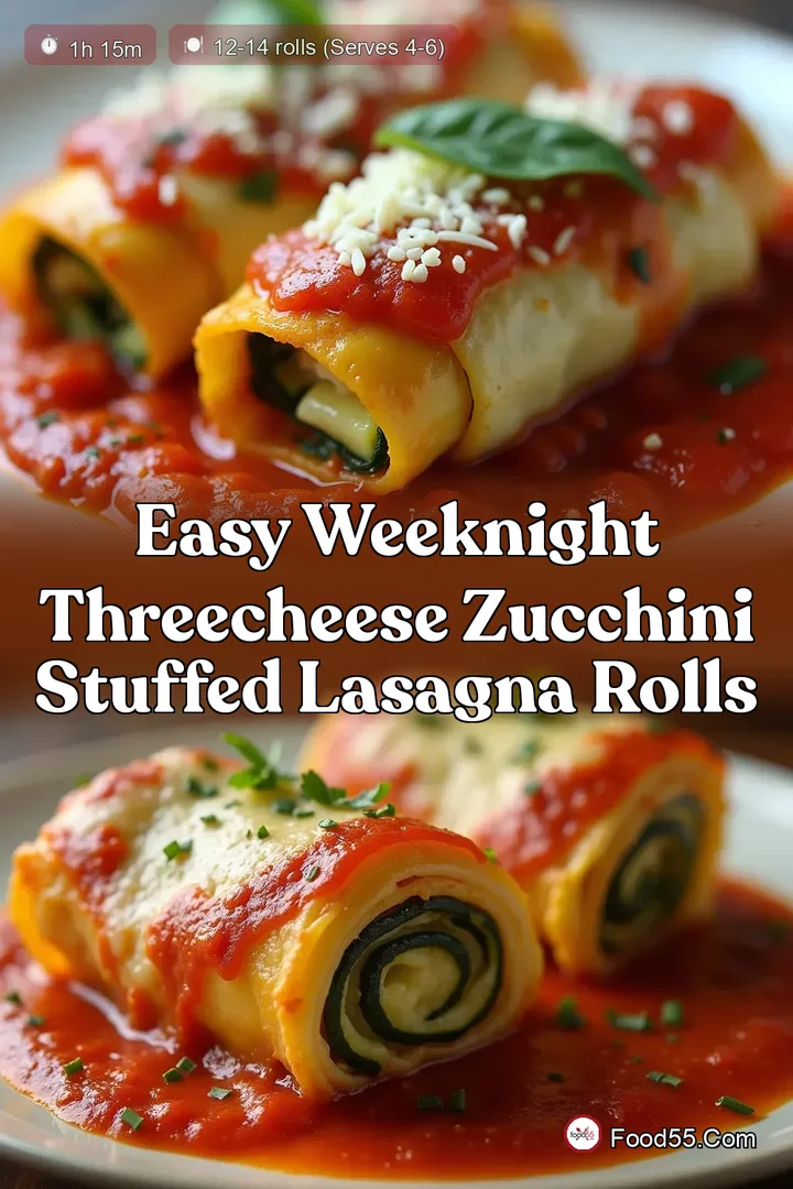 Easy Weeknight ThreeCheese Zucchini Stuffed Lasagna Rolls