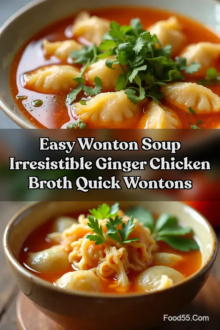 Easy Wonton Soup Irresistible Ginger Chicken Broth Quick Wontons