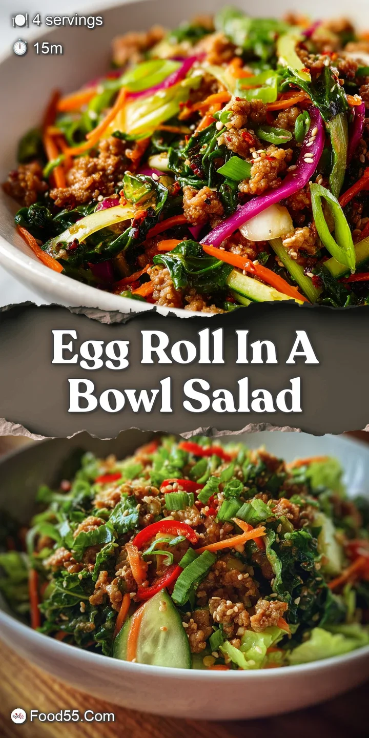 Close-up, gleaming ground pork with colorful shredded cabbage, carrots, and crunchy noodles create a tempting, textured dish.