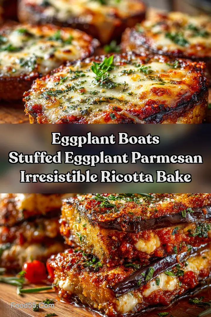 Eggplant Boats Stuffed Eggplant Parmesan Irresistible Ricotta Bake