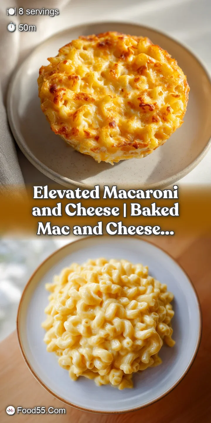 A close-up reveals tender macaroni coated in a velvety, bright orange cheese sauce.