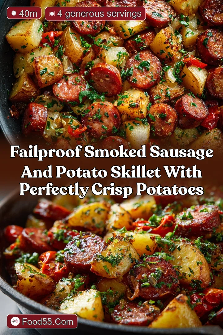 FailProof Smoked Sausage and Potato Skillet with Perfectly Crisp Potatoes