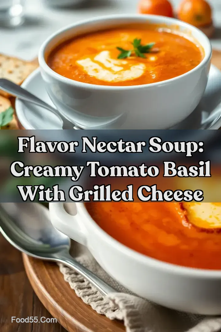 Flavor Nectar Soup: Creamy Tomato Basil with Grilled Cheese : PIN FOR LATER Flavor Nectar Soup: Creamy Tomato Basil with Grilled Cheese