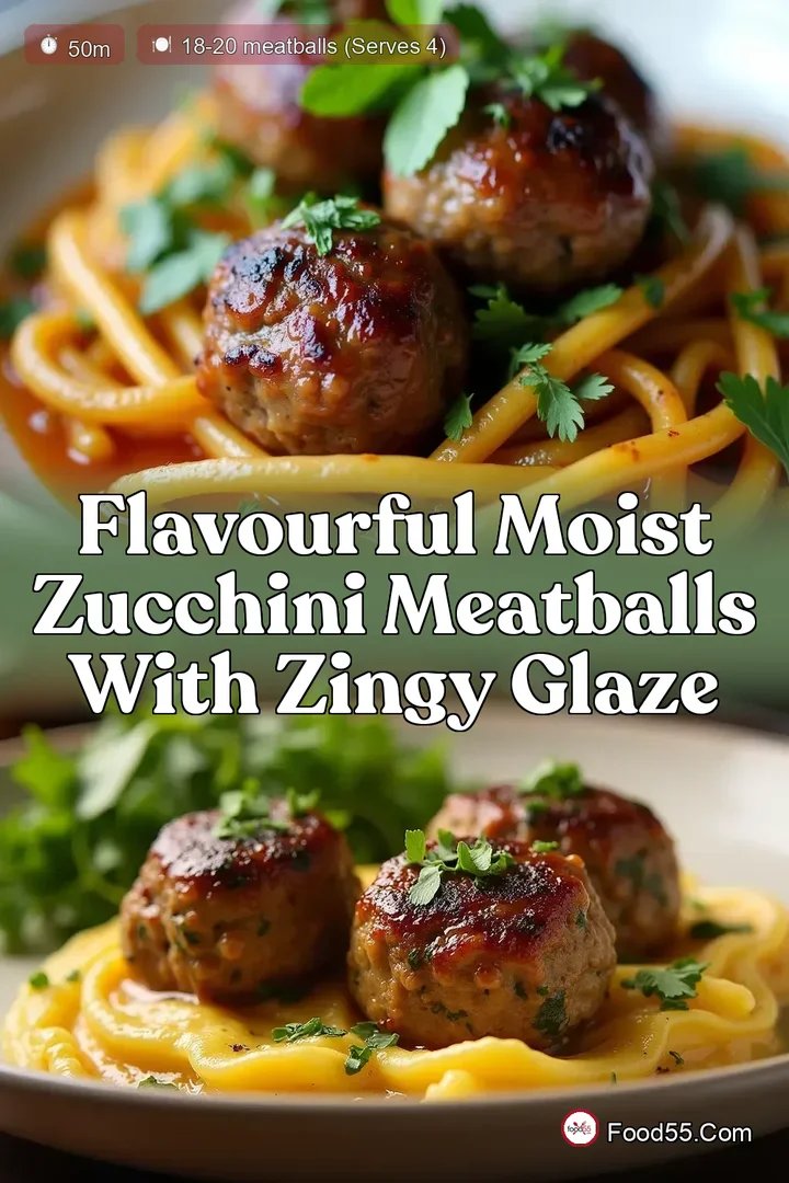Flavourful Moist Zucchini Meatballs with Zingy Glaze