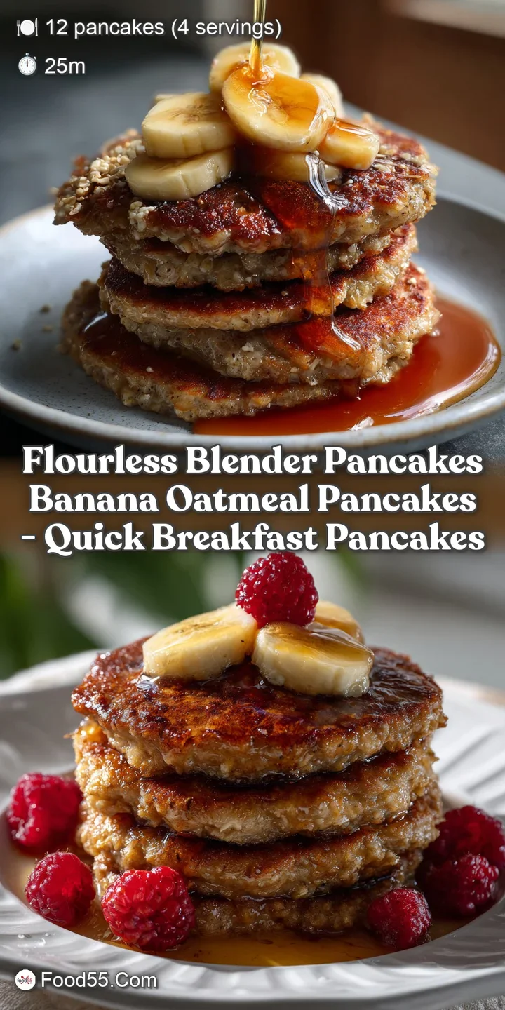 Flourless Blender Pancakes Banana Oatmeal Pancakes - Quick Breakfast Pancakes