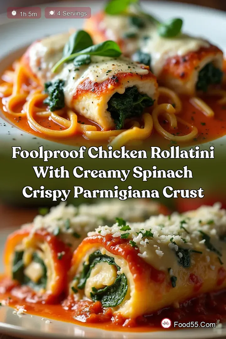 Foolproof Chicken Rollatini with Creamy Spinach Crispy Parmigiana Crust