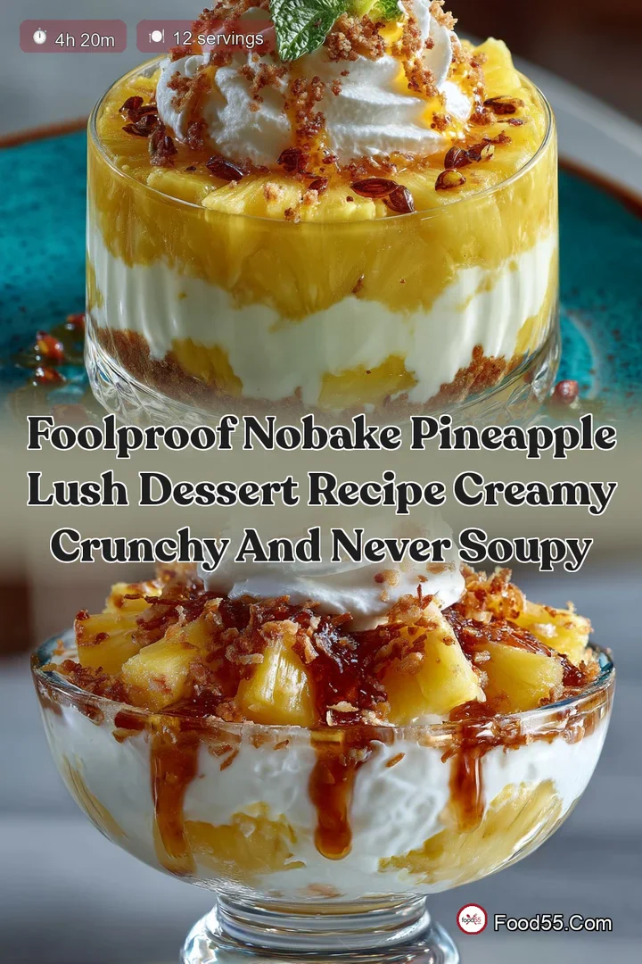 Foolproof NoBake Pineapple Lush Dessert Recipe Creamy Crunchy and Never Soupy