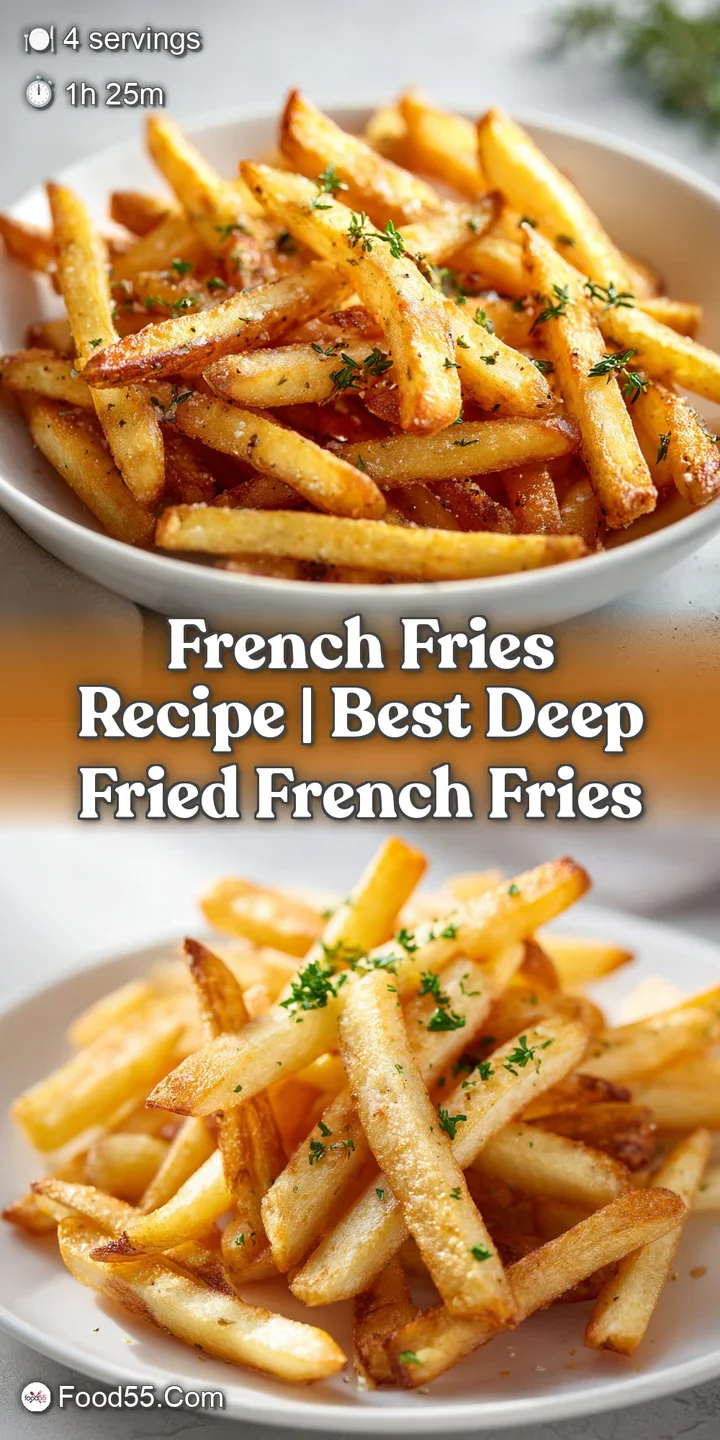 Close-up of perfectly crisp, golden French fries with a light dusting of salt, showcasing their texture.