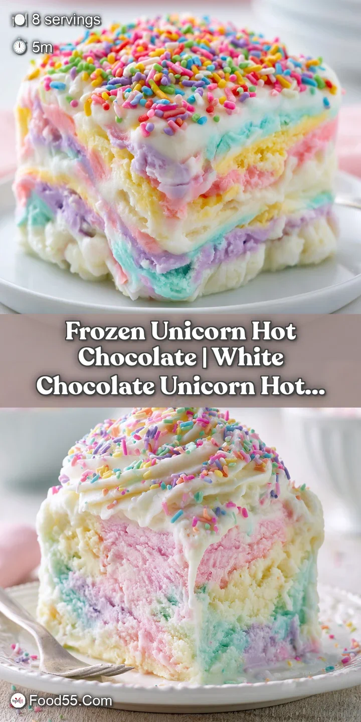 Macro view of creamy pastel swirls and glistening rainbow sprinkles atop a thick, frosty whipped cream peak.