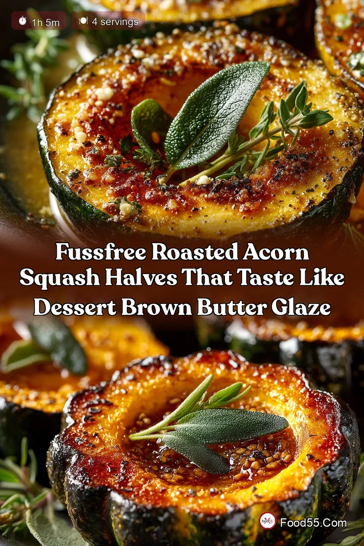 FussFree Roasted Acorn Squash Halves that Taste Like Dessert Brown Butter Glaze