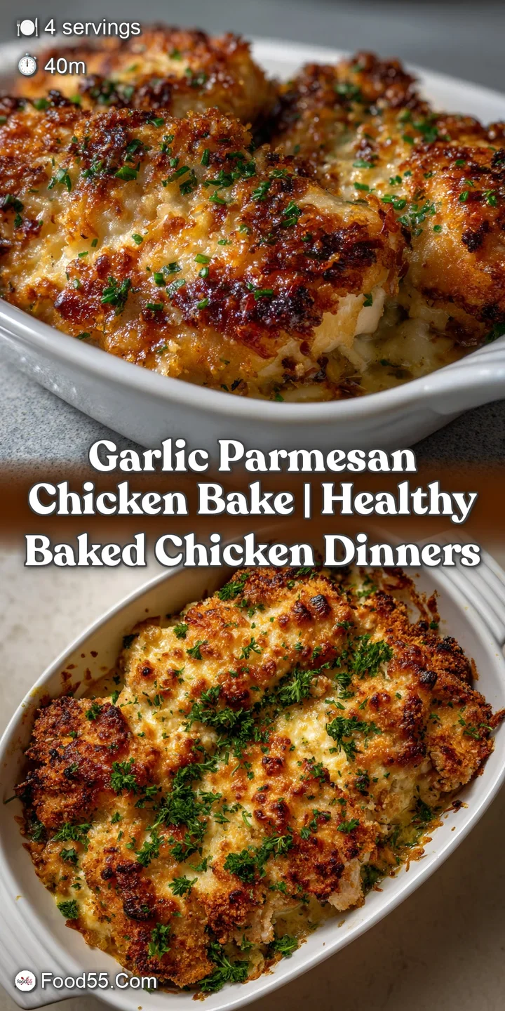 Garlic Parmesan Chicken Bake | Healthy Baked Chicken Dinners