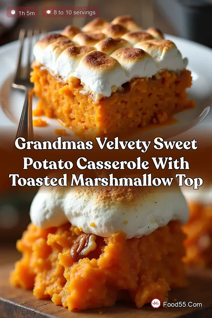 Grandmas Velvety Sweet Potato Casserole with Toasted Marshmallow Top