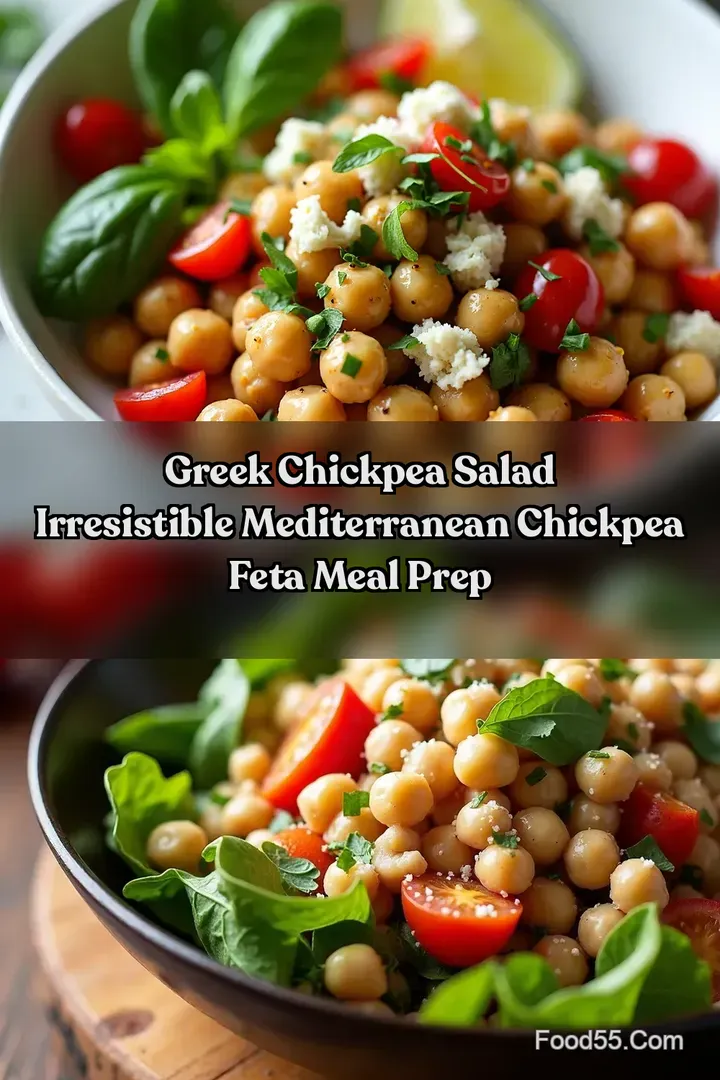 Greek Chickpea Salad Irresistible Mediterranean Chickpea Feta Meal Prep