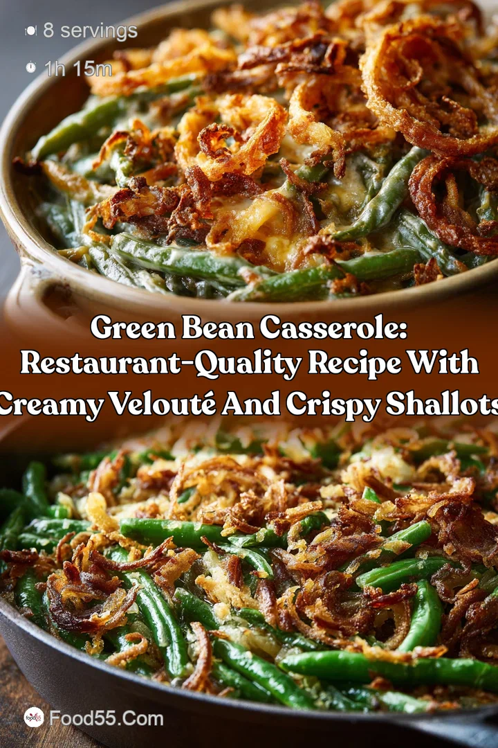 Green Bean Casserole: Restaurant-Quality Recipe with Creamy Velout&eacute; and Crispy Shallots