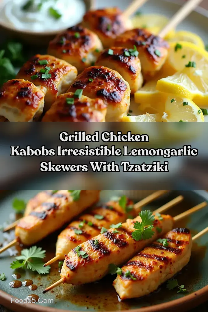 Grilled Chicken Kabobs Irresistible LemonGarlic Skewers with Tzatziki