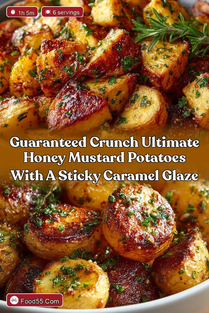 Guaranteed Crunch Ultimate Honey Mustard Potatoes with a Sticky Caramel Glaze
