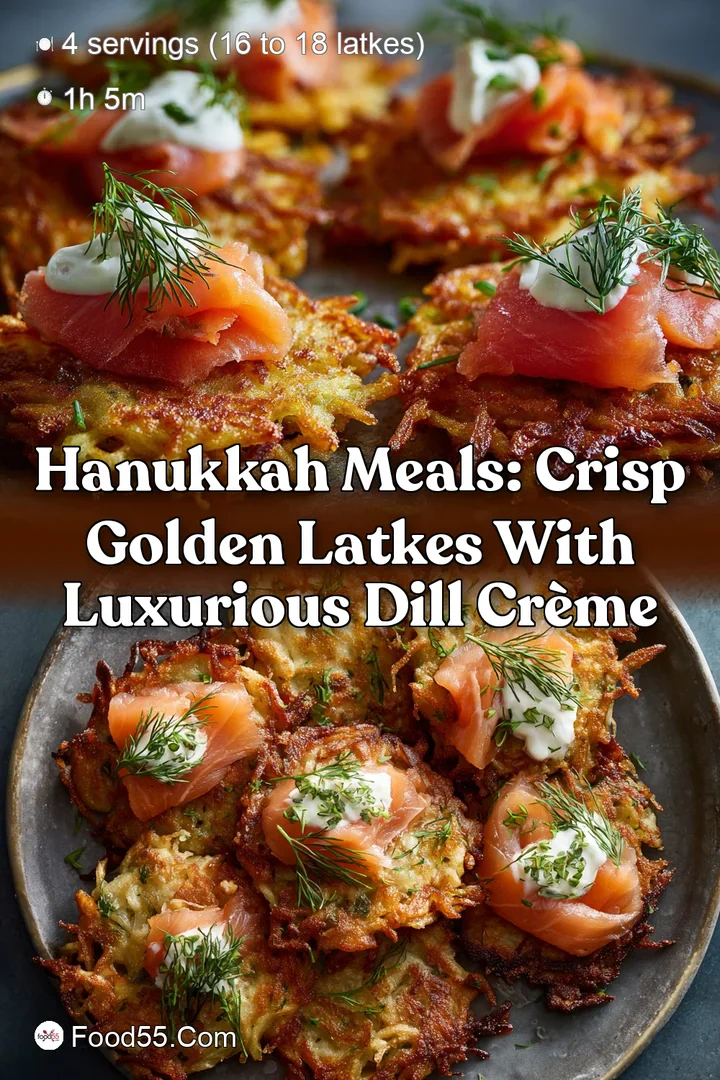 Hanukkah Meals: Crisp Golden Latkes with Luxurious Dill Cr&egrave;me