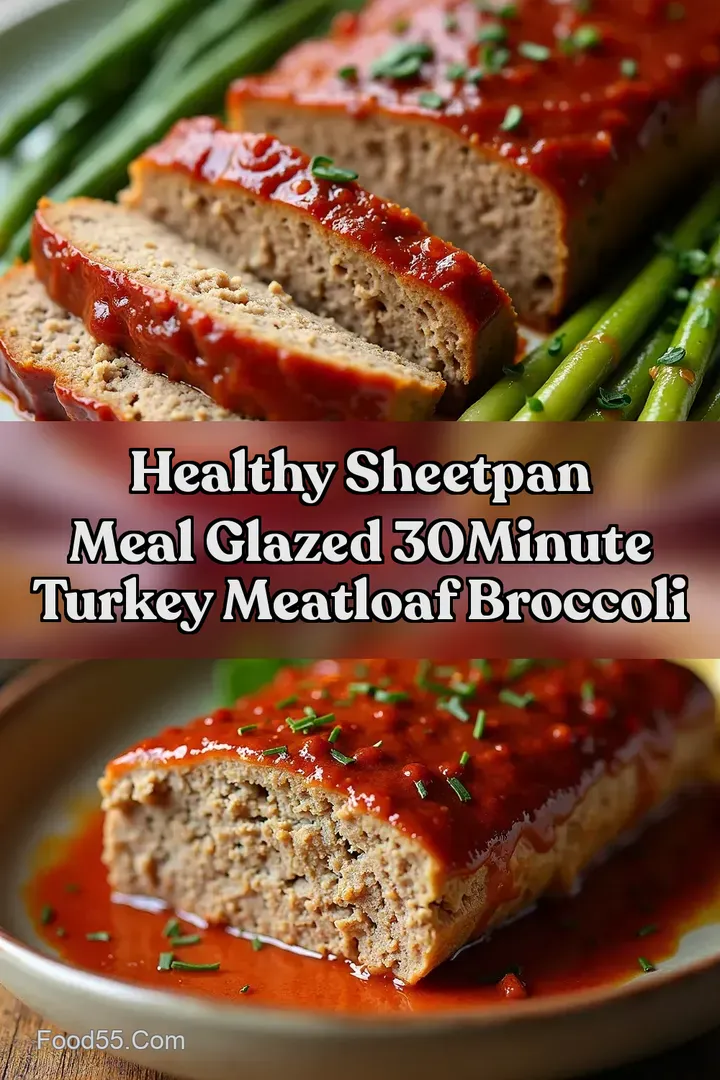 Healthy SheetPan Meal Glazed 30Minute Turkey Meatloaf Broccoli