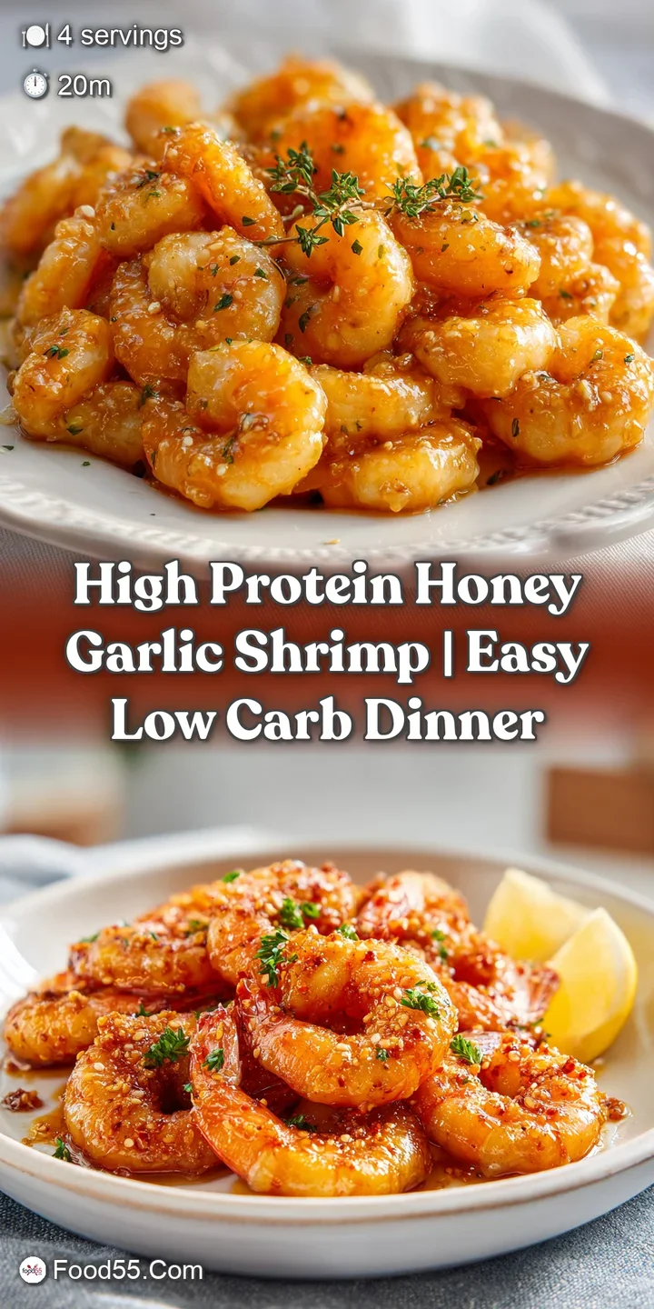 Extreme close-up of juicy, amber-glazed shrimp showing a glistening honey sauce and a pinch of fresh chopped parsley.