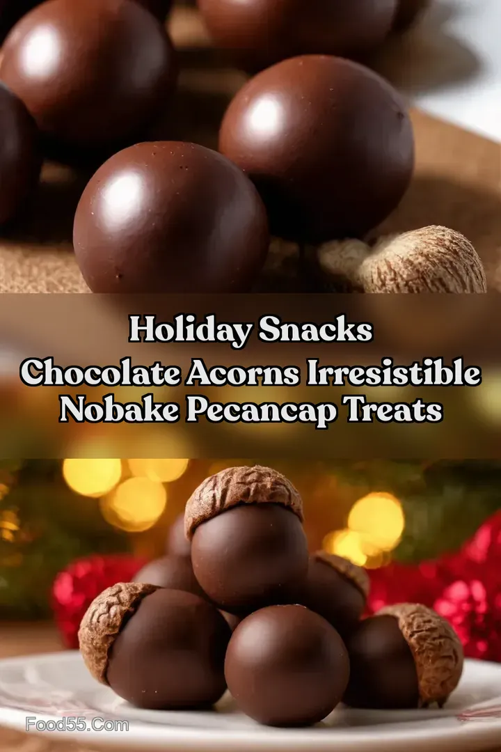 Holiday Snacks Chocolate Acorns Irresistible NoBake PecanCap Treats